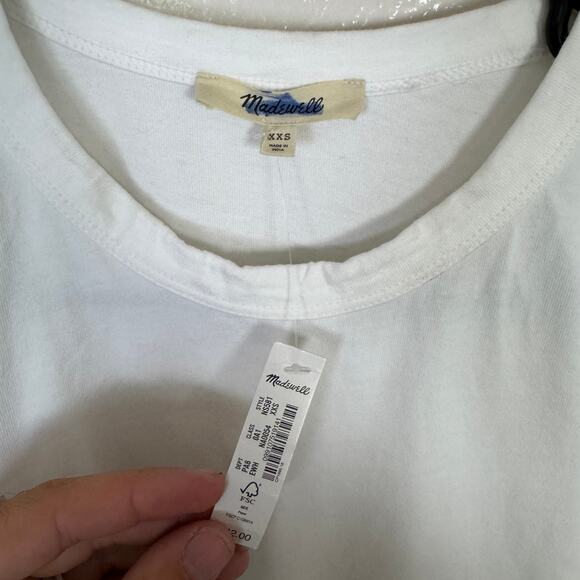 Madewell The Perfect Crewneck Tee WMNS 2XS White Cotton Short Sleeve Lightweight - Picture 5 of 9